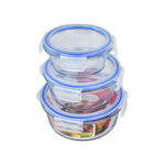 3pcs Glass Bowl Set Round