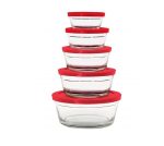5 Glass Food Storage Bowl Set with Airtight Lids - Image 2