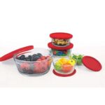 5 Glass Food Storage Bowl Set with Airtight Lids