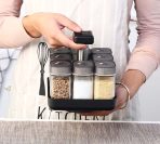 Rotating Spice Rack, 8 Spice Jars - Image 4