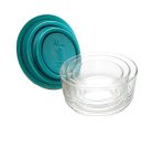 3 Pcs Glass Bowl Set With Lids - Image 2
