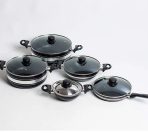 HACHI Nonstick Cookware Set Scratch Resistant 10 Pcs Non Stick Premium Kitchenware - Image 2