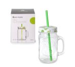 Heat Resistant Glass Mason Jar Mugs 490ml
