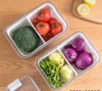 Double Layer fresh Keeping box with Drain Basket - Image 4